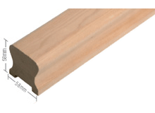 Deep Handrail 32/35/41mm slot, 58x58mm. Price given is per metre.
