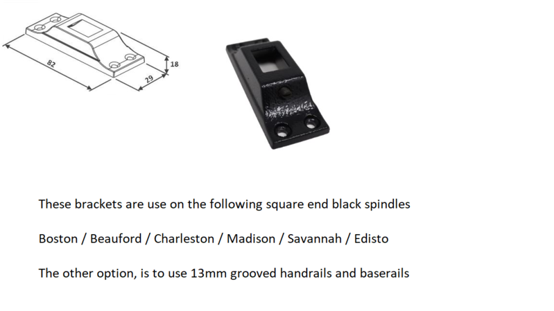 Black Metal Spindle Bracket  - Rake