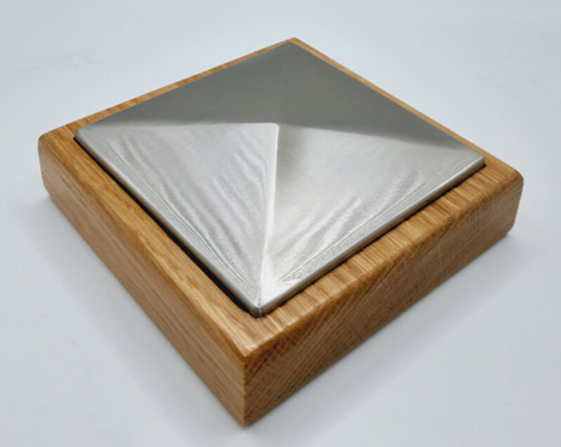 Square Newel Cap - Brushed Nickel Insert