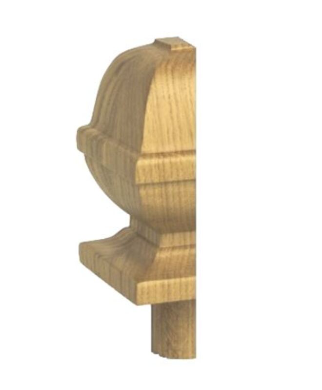 Half Square Acorn Newel Cap 