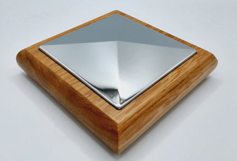 Flat Newel Cap - Chrome Insert