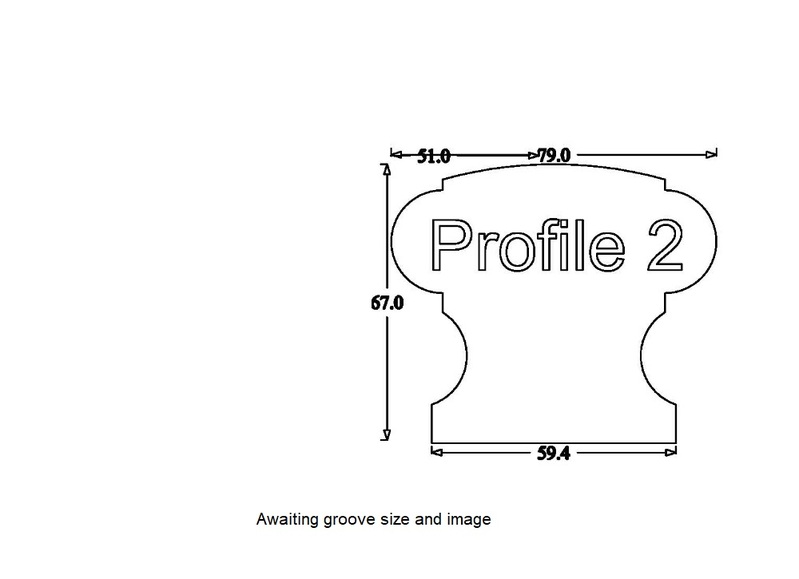 Handrail Profile 2 (79mm x 67mm) 8mm x 25mm Groove for Glass