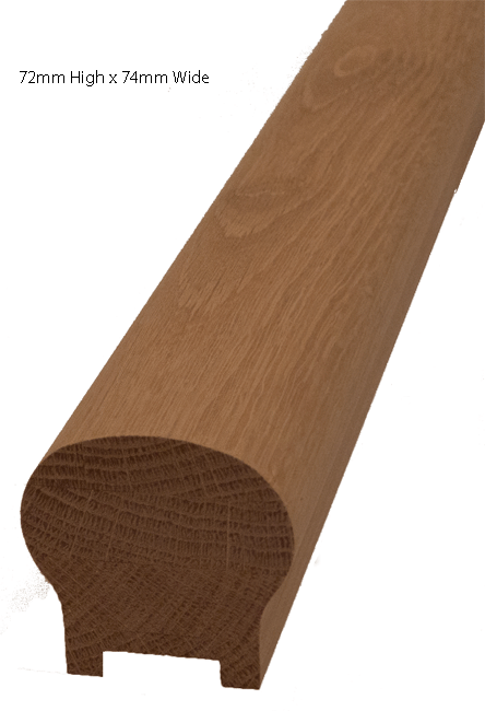 Profile Handrail No. 11 32mm Groove 1.8m Long, includes Infill Spacers