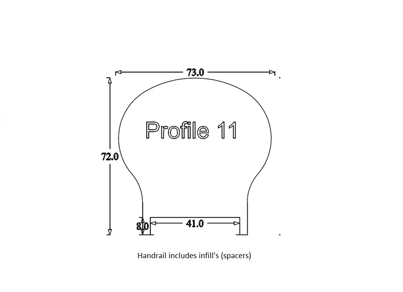 Handrail Profile 11 (73mm x 72mm) 41mm Groove