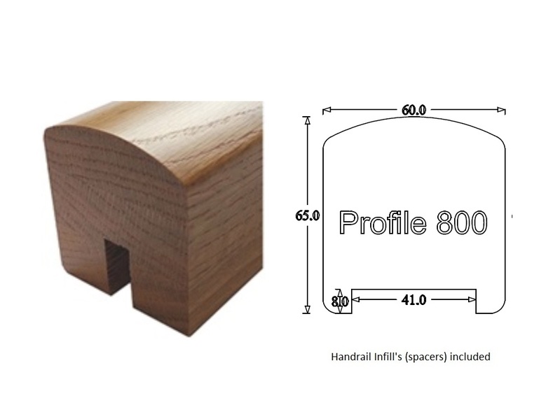 Contemporary Handrail (60mm x 65mm) 41mm Groove