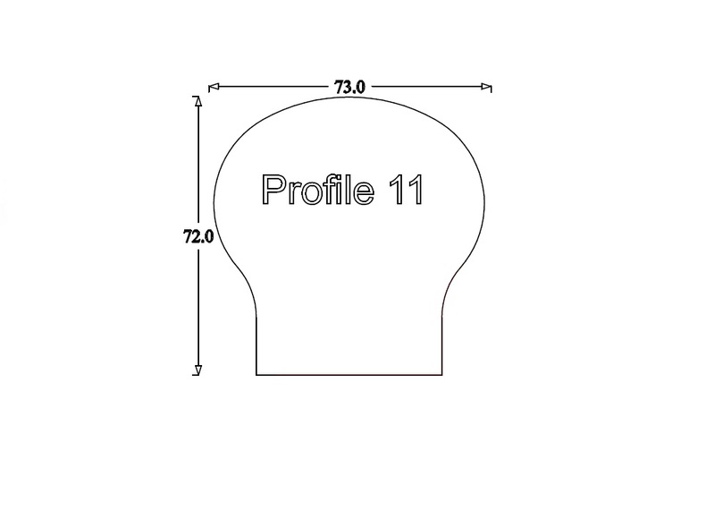 Handrail Profile 11 (73mm x 72mm) Ungrooved