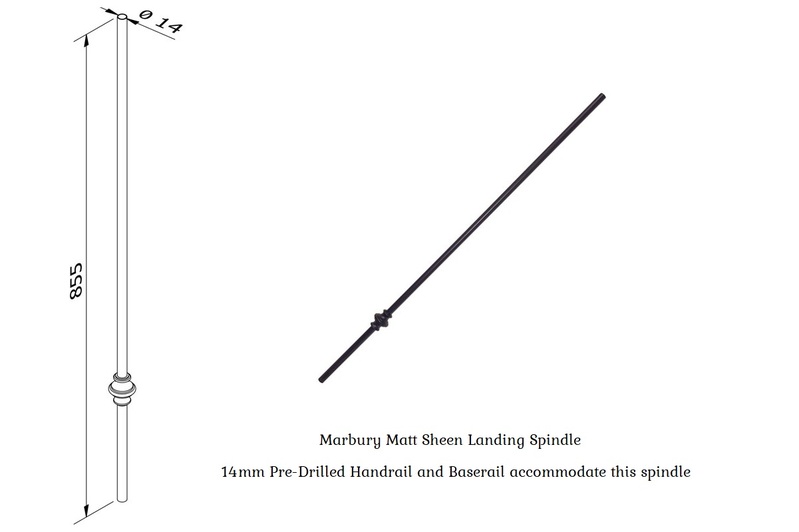 Iron Black Marbury Round Spindle - Landing 