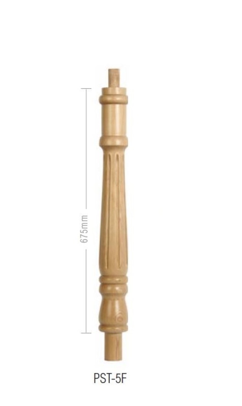 Fluted Georgian Post For Continuous Rail 675mm Long