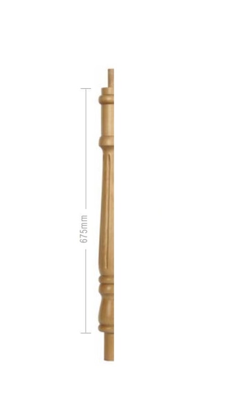 Half Fluted Georgian Post For Continuous Rail 675mm Long