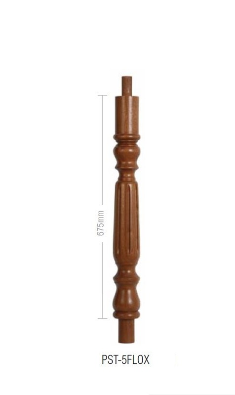 Fluted Oxford Post For Continuous Rail 675mm Long