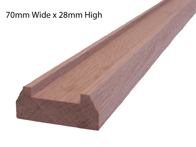 Traditional Baserail 70mm Wide 32mm Groove 1.2m Long, includes Infill Spacers