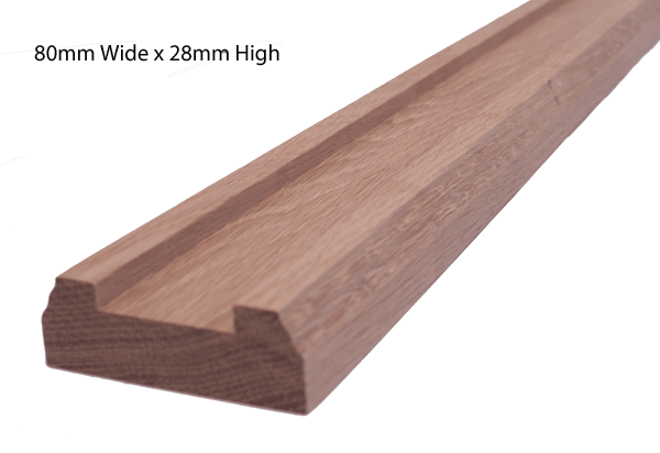 Traditional Baserail 80mm Wide 32mm Groove 1.2m Long, includes Infill Spacers