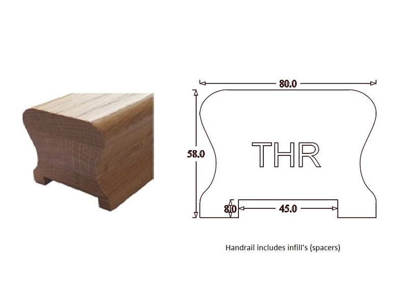 THR Traditional Handrail (80mm x 58mm) 41mm Groove