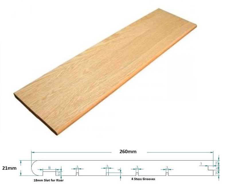 Stair Tread - rebate to suit 18mm Riser