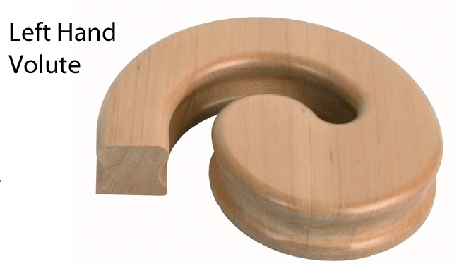 Traditional Handrail Left Hand Volute (inc Up Ramp)