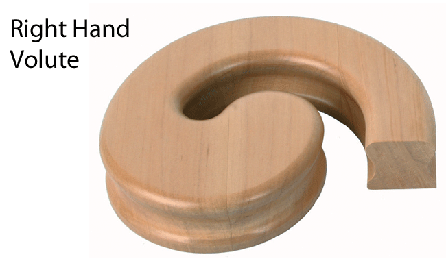 Traditional Handrail Right Hand Volute (inc Up Ramp)