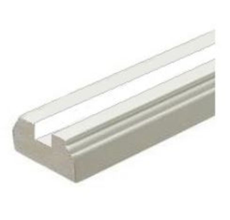 White Primed TBR Traditional Baserail - 8mm groove for Glass