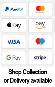 Payments by Stripe and PayPal. Shop Collection and Delivery available